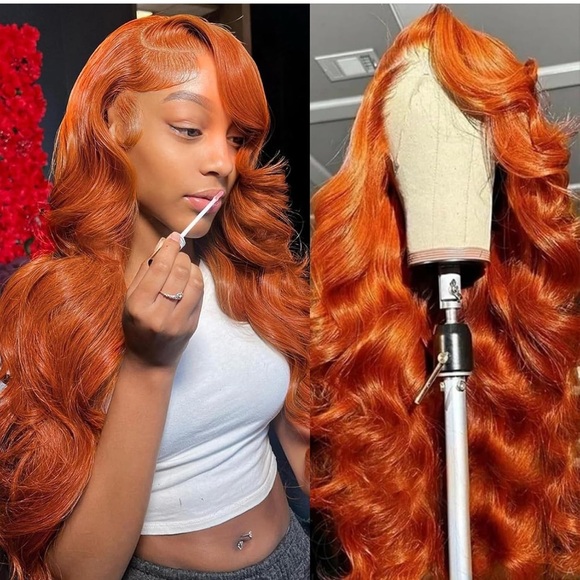 Fiery Orange Hair Wig for Women